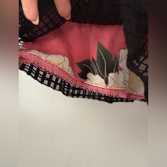 Fleur du Mal High Waist Mesh Overlay Shorts - Black Pink and Yellow - Picture 4 of 8